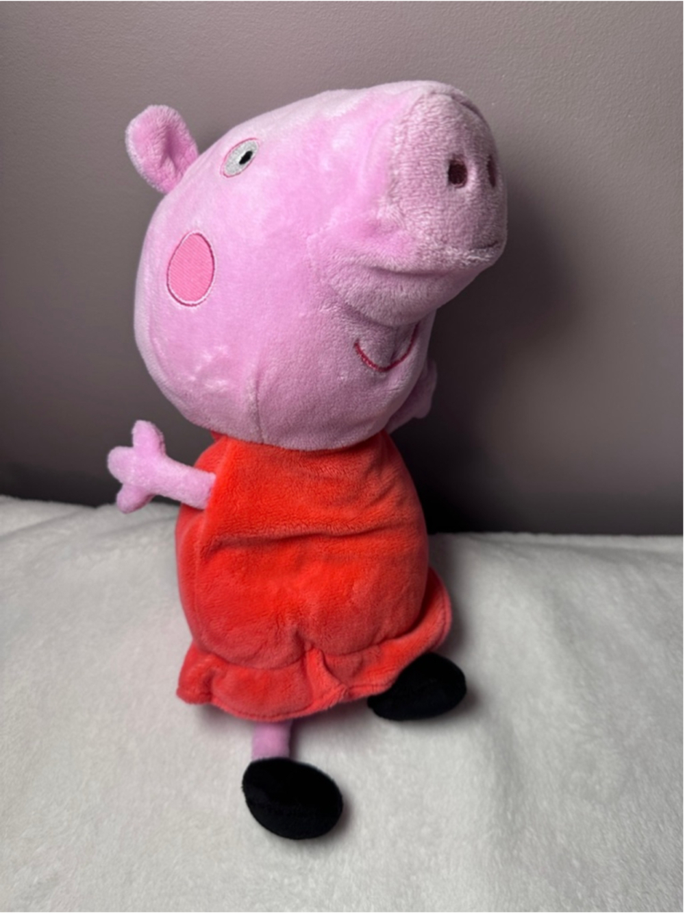 Peppa Pig Plush Stuffed Animal 10" Pink Red Dress Kids Toy